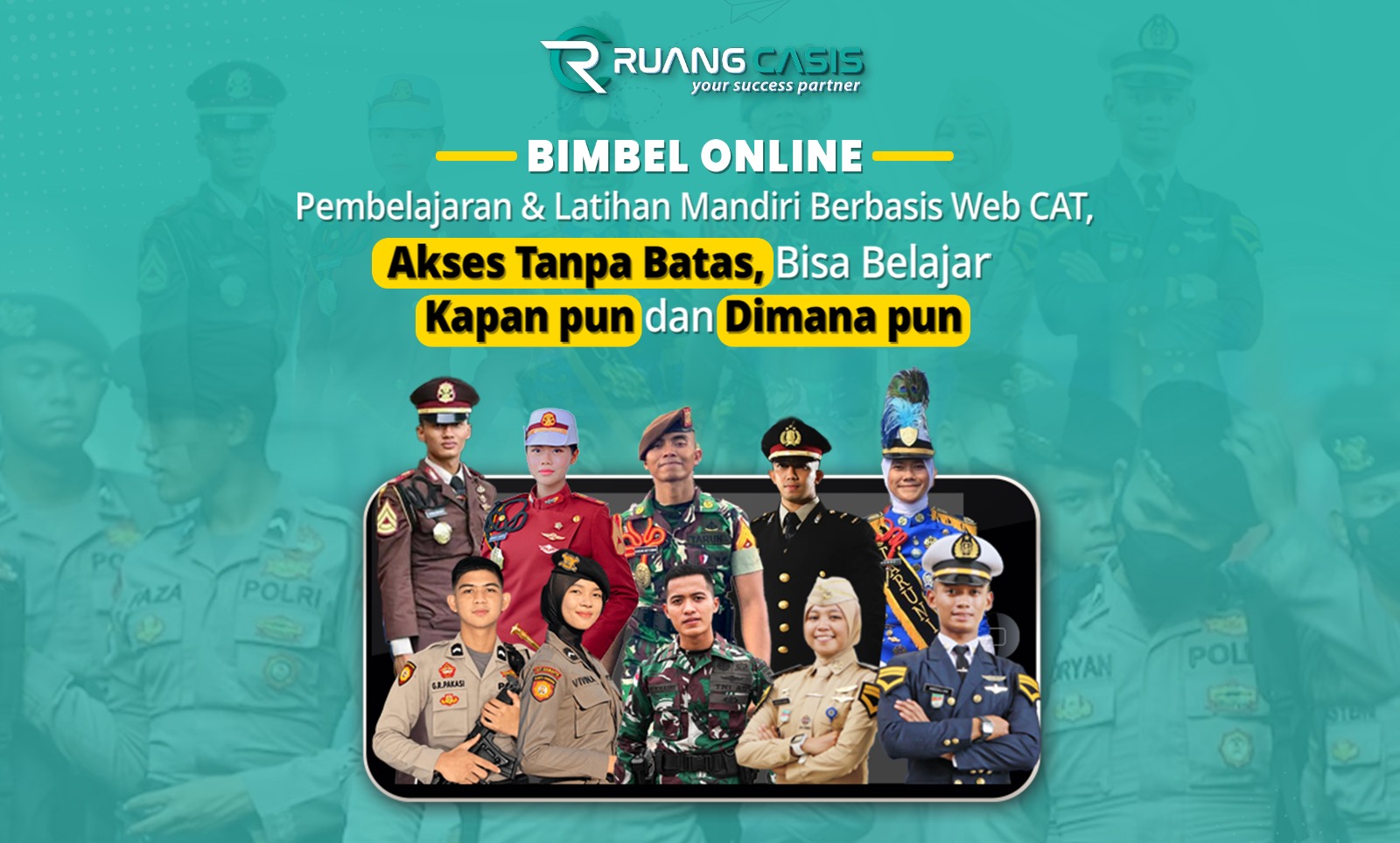 Butuh Bimbel Masuk TNI/Polri dan Maupun Kedinasan E-Course Ruangcasis.id Jawabanya !